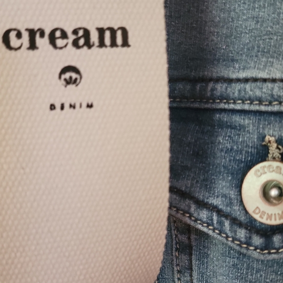 DENIM Fitted Jacket by "cream" sz. XS, Designer Jean Jacket NWT - Picture 10 of 12